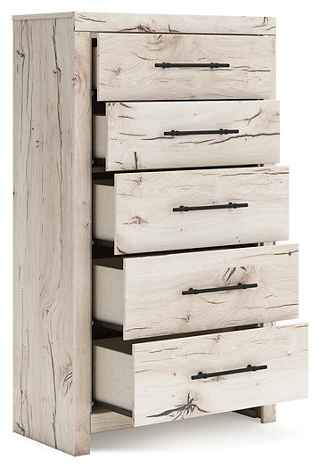 Lawroy Full Panel Headboard with Mirrored Dresser and Chest