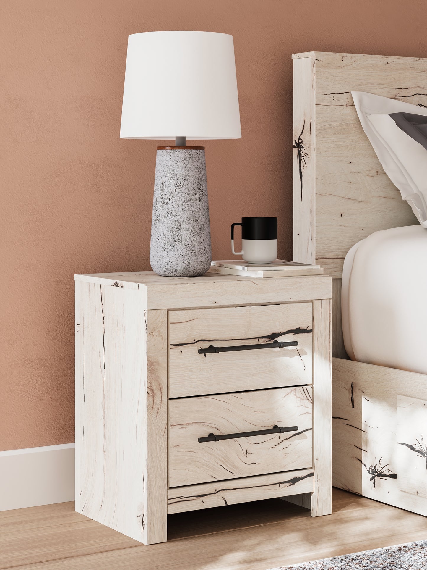 Lawroy Twin Panel Headboard with Mirrored Dresser and Nightstand