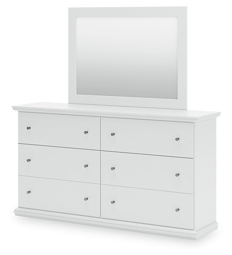 Bostwick Shoals Twin Panel Bed with Mirrored Dresser
