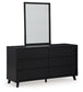 Danziar Queen Panel Headboard with Mirrored Dresser, Chest and Nightstand