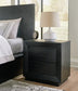 Londer King Panel Bed with Mirrored Dresser and Nightstand