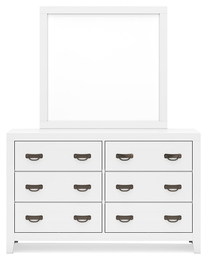 Binterglen King Panel Bed with Mirrored Dresser, Chest and Nightstand