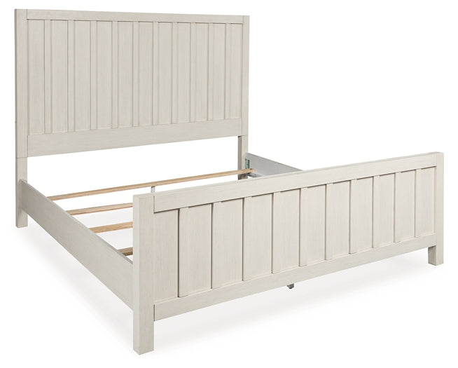 Shaybrock Queen Panel Bed with Mirrored Dresser, Chest and Nightstand