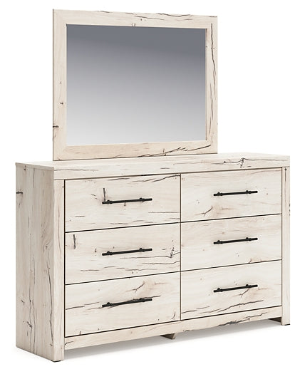 Lawroy Twin Panel Bed with Storage with Mirrored Dresser and Chest