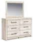 Lawroy Twin Panel Bed with Mirrored Dresser, Chest and Nightstand