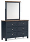 Landocken Full Panel Headboard with Mirrored Dresser and Nightstand