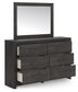 Hollivern Twin Panel Bed with Mirrored Dresser and Nightstand