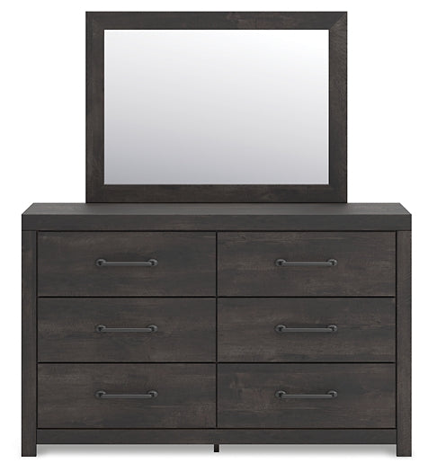 Hollivern Twin Panel Bed with Mirrored Dresser, Chest and Nightstand