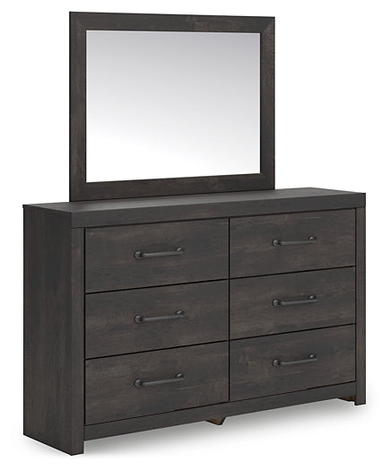 Hollivern Full Panel Bed with Storage with Mirrored Dresser, Chest and Nightstand