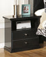 Queen Panel Bed with Mirrored Dresser and Nightstand
