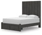 Queen Panel Storage Bed with Mirrored Dresser, Chest and Nightstand