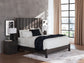 King Panel Bed with Mirrored Dresser, Chest and Nightstand
