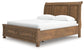 Feddinger California King Storage Sleigh Bed with Mirrored Dresser
