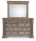 Blairhurst King Panel Bed with Mirrored Dresser and Chest