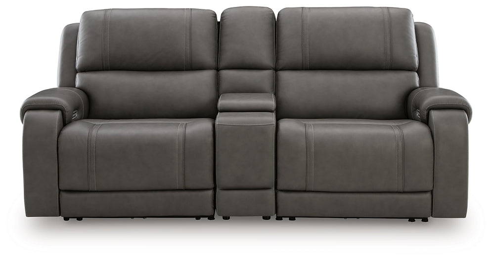 5Z - Pittson 3-Piece Power Reclining Sectional Loveseat with Console